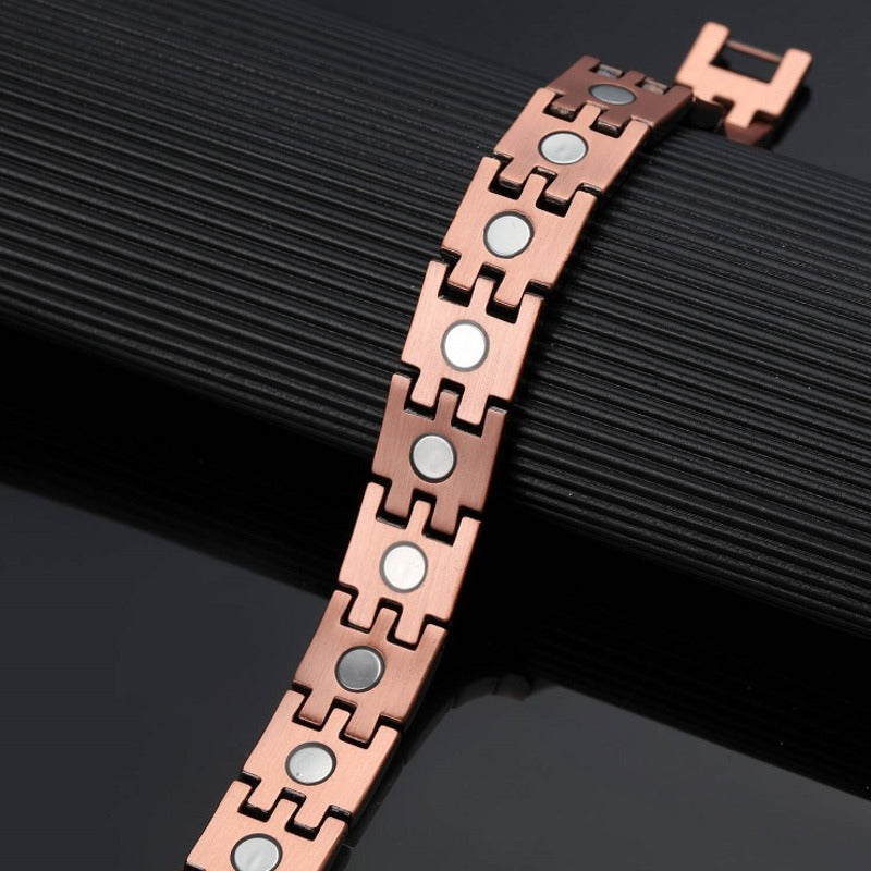 سوار نحاسي عريض مغناطيسي