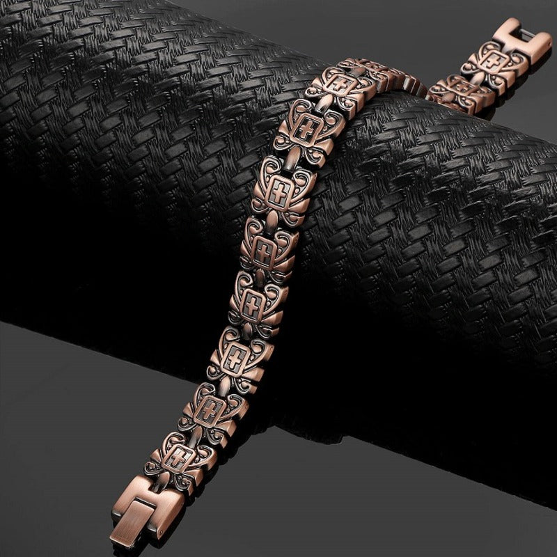 سوار مغناطيسي نحاسي بزخرفة الصليب