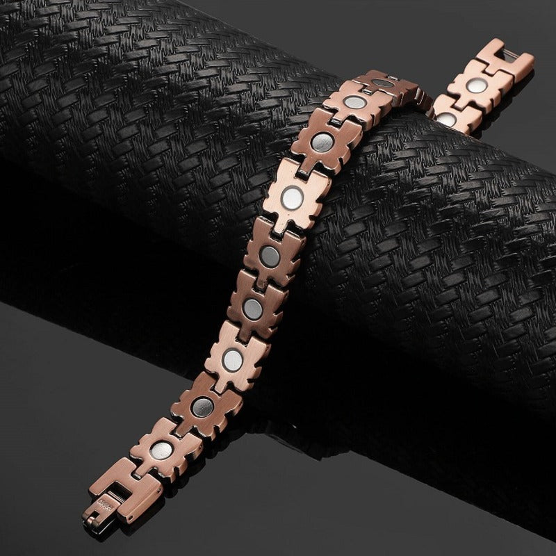 سوار نحاسي عريض مغناطيسي