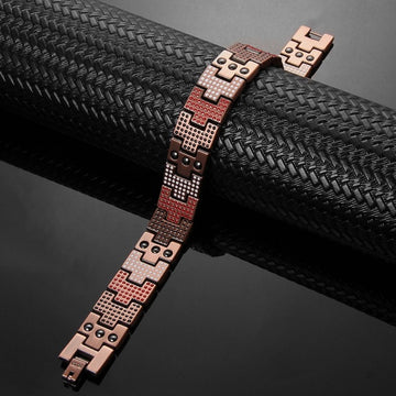 سوار نحاسي عريض مغناطيسي