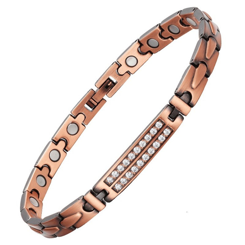 سوار رجالي مغناطيسي نحاسي بتصميم أنيق – إكسسوار فاخر لتعزيز الصحة والطاقة